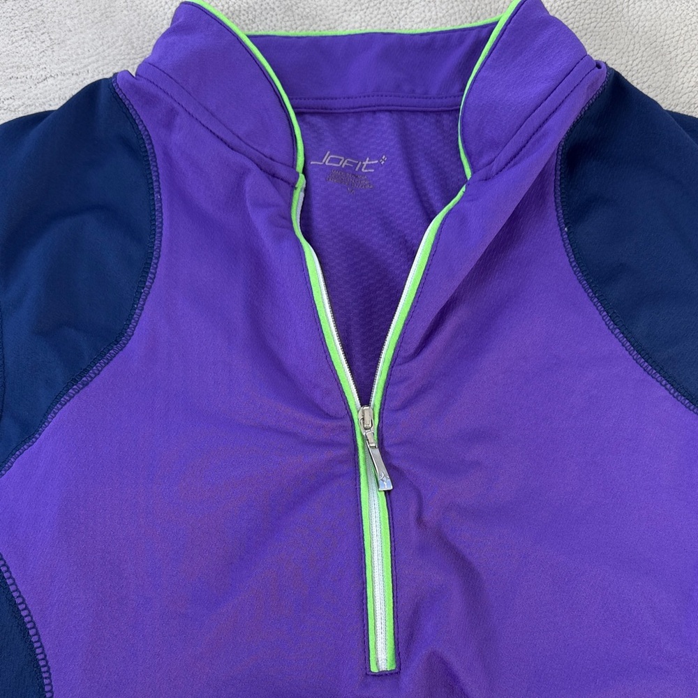 Jofit Purple and Navy Zip-Up Top - Picture 2 of 3